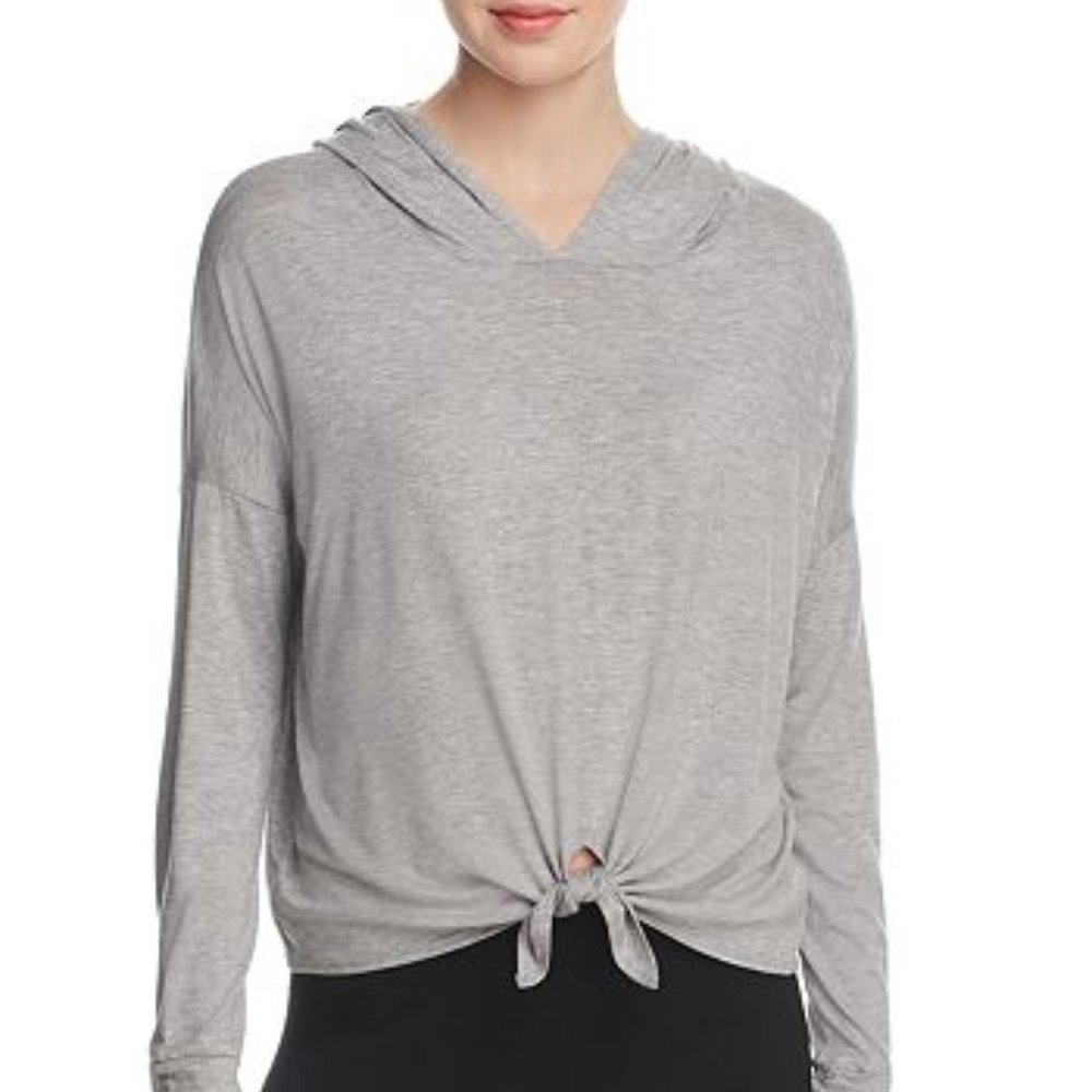 Beyond Yoga Grey Tie Front Hoodie Sz Small